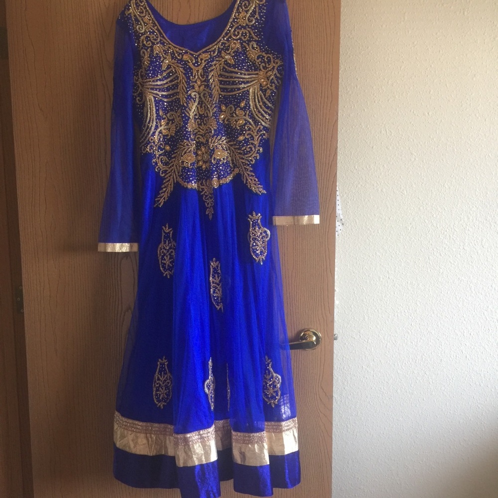 Royal blue anarkali Indian suit